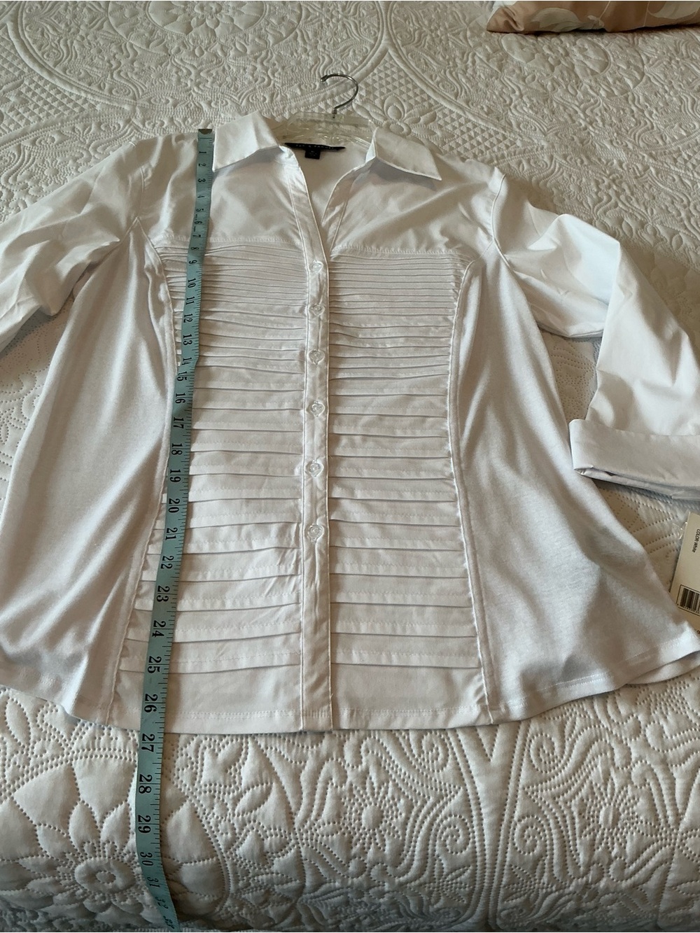 Cato White Pleated Front Button Blouse - Picture 2 of 4